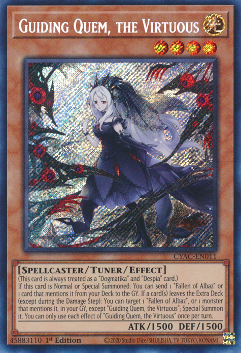 Guiding Quem, the Virtuous [CYAC-EN011] Secret Rare | Event Horizon Hobbies CA