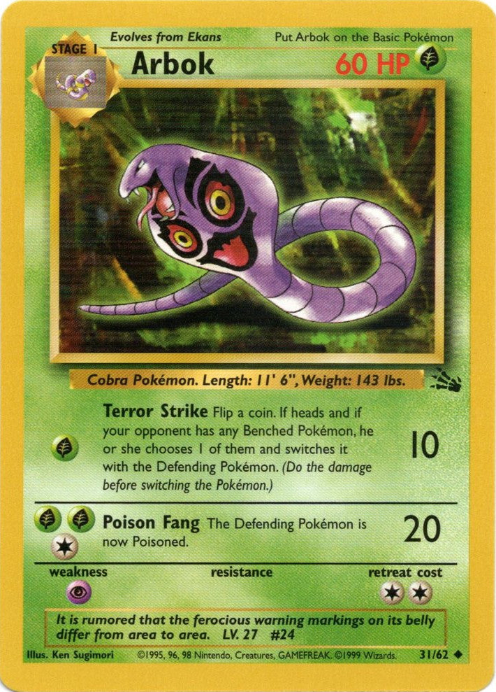 Arbok (31/62) [Fossil Unlimited] | Event Horizon Hobbies CA