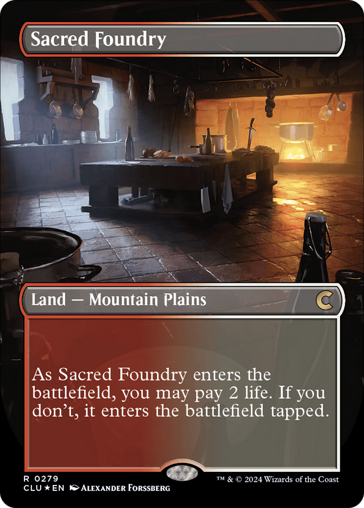 Sacred Foundry (Borderless) [Ravnica: Clue Edition] | Event Horizon Hobbies CA