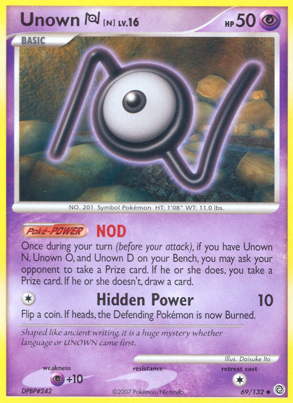 Unown N (69/132) [Diamond & Pearl: Secret Wonders] | Event Horizon Hobbies CA