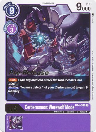 Cerberusmon: Werewolf Mode [BT4-086] [Great Legend Pre-Release Promos] | Event Horizon Hobbies CA