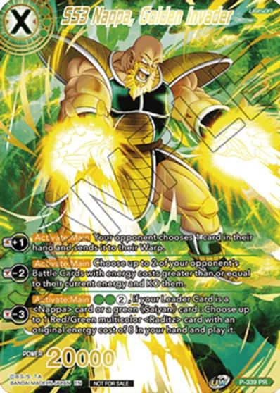 SS3 Nappa, Golden Invader (Gold Stamped) (P-339) [Saiyan Showdown Prerelease Promos] | Event Horizon Hobbies CA