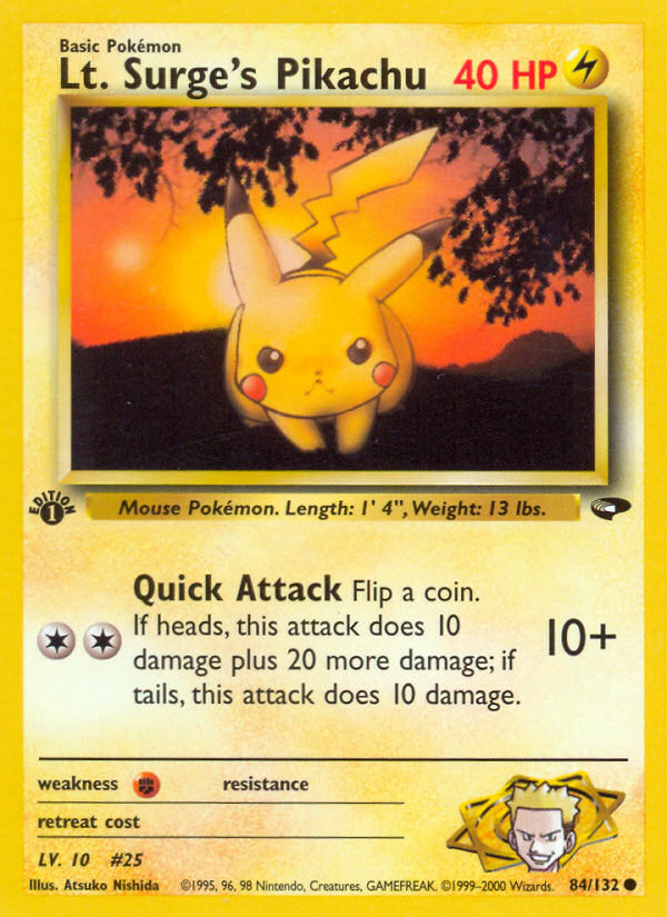 Lt. Surge's Pikachu (84/132) [Gym Challenge 1st Edition] | Event Horizon Hobbies CA