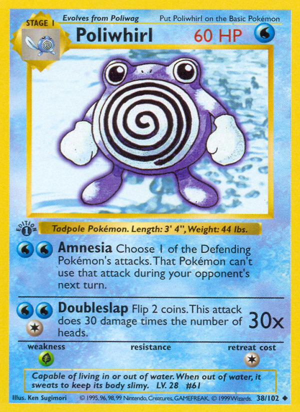 Poliwhirl (38/102) (Shadowless) [Base Set 1st Edition] | Event Horizon Hobbies CA