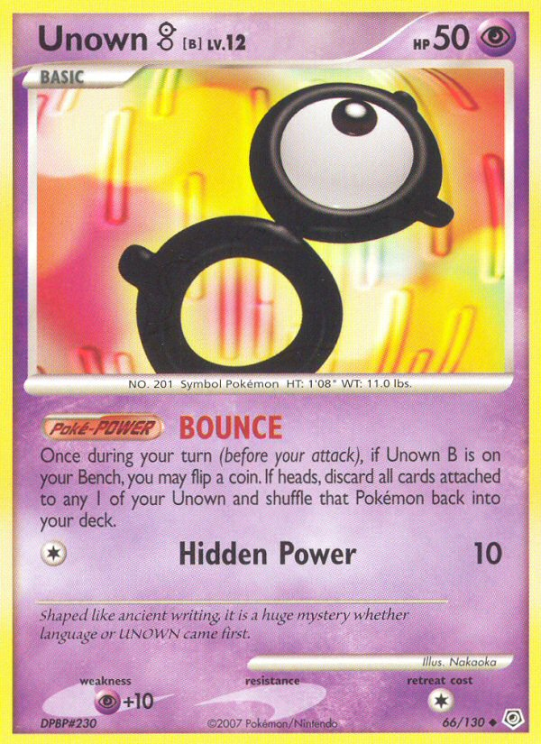 Unown B (66/130) [Diamond & Pearl: Base Set] | Event Horizon Hobbies CA