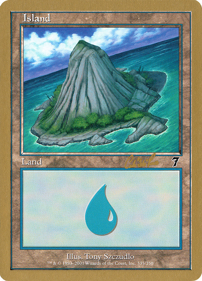 Island (cr335b) (Carlos Romao) [World Championship Decks 2002] | Event Horizon Hobbies CA