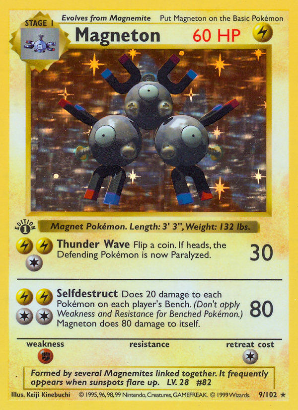 Magneton (9/102) (Shadowless) [Base Set 1st Edition] | Event Horizon Hobbies CA