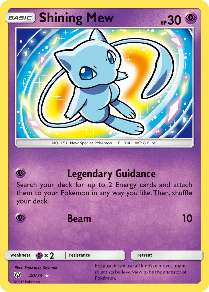 Shining Mew (40/73) [Sun & Moon: Shining Legends] | Event Horizon Hobbies CA