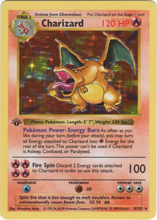 Charizard (4/102) (Shadowless) [Base Set 1st Edition] | Event Horizon Hobbies CA