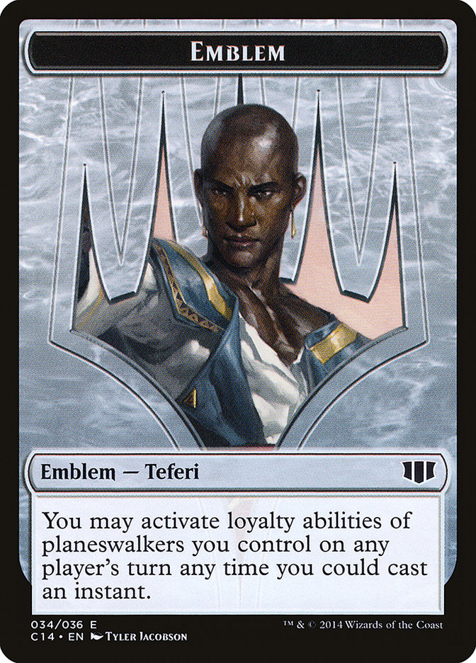 Teferi, Temporal Archmage Emblem // Zombie (011/036) Double-sided Token [Commander 2014 Tokens]