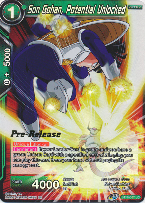 Son Gohan, Potential Unlocked (BT10-067) [Rise of the Unison Warrior Prerelease Promos] | Event Horizon Hobbies CA