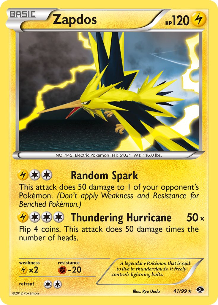 Zapdos (41/99) (Blister Exclusive) [Black & White: Next Destinies] | Event Horizon Hobbies CA