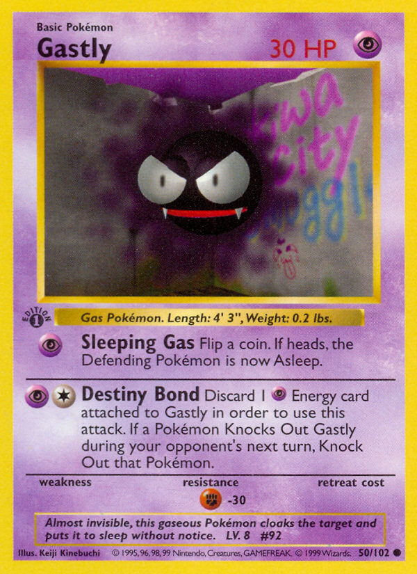 Gastly (50/102) (Shadowless) [Base Set 1st Edition] | Event Horizon Hobbies CA