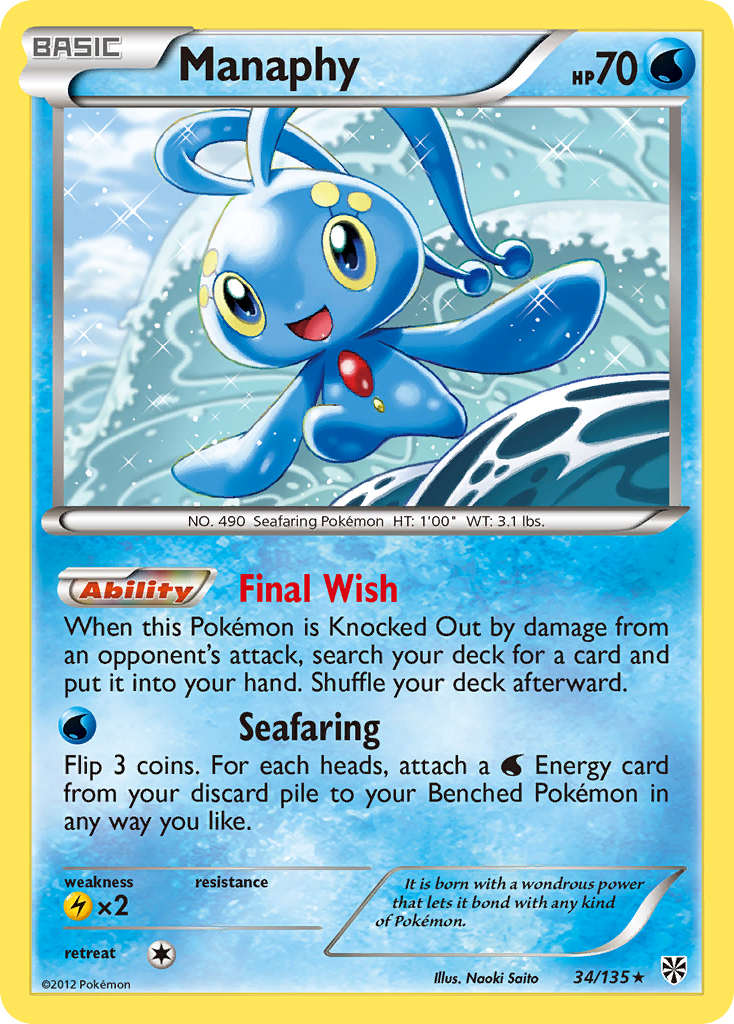 Manaphy (34/135) [Black & White: Plasma Storm] | Event Horizon Hobbies CA