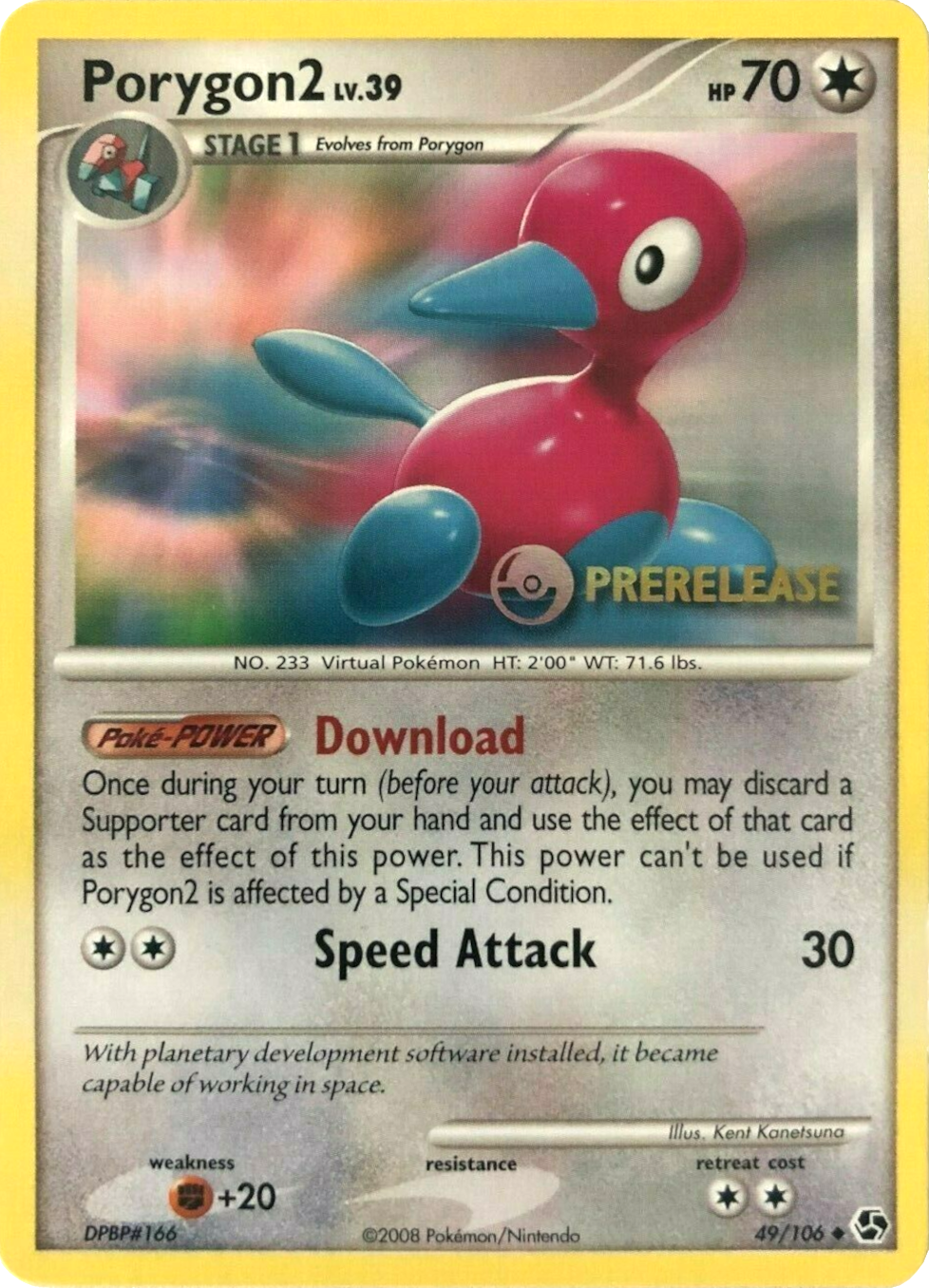 Porygon2 (49/106) (Prerelease Promo) [Diamond & Pearl: Black Star Promos] | Event Horizon Hobbies CA