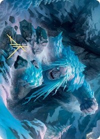 Icehide Troll Art Card (Gold-Stamped Signature) [Kaldheim: Art Series] | Event Horizon Hobbies CA