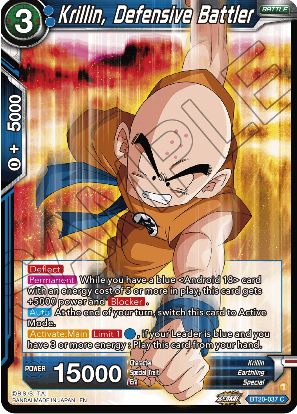 Krillin, Defensive Battler (BT20-037) [Power Absorbed] | Event Horizon Hobbies CA