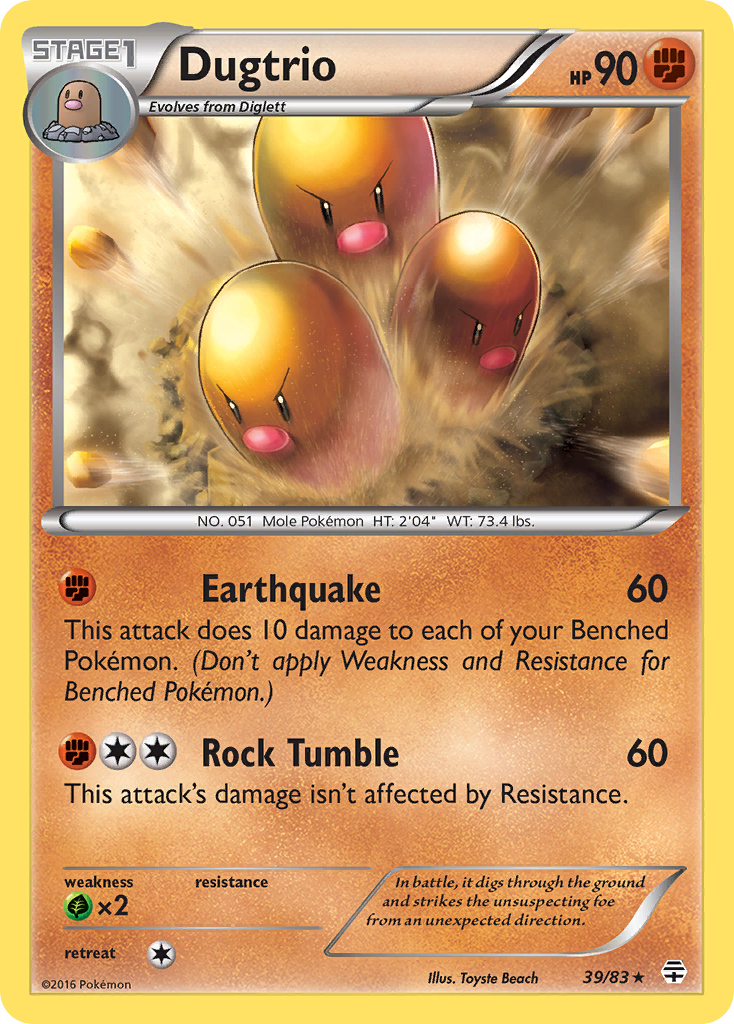 Dugtrio (39/83) [XY: Generations] | Event Horizon Hobbies CA