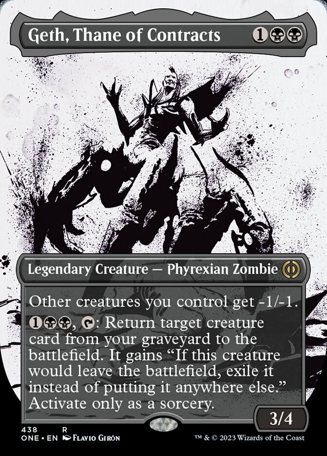 Geth, Thane of Contracts (Borderless Ichor Step-and-Compleat Foil) [Phyrexia: All Will Be One] | Event Horizon Hobbies CA