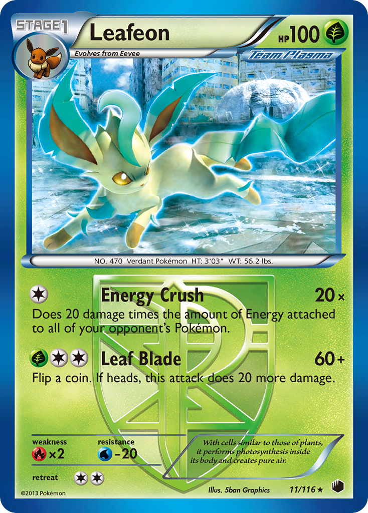 Leafeon (11/116) [Black & White: Plasma Freeze] | Event Horizon Hobbies CA