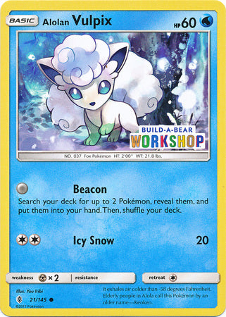 Alolan Vulpix (21/145) (Build A Bear Workshop Exclusive) [Sun & Moon: Guardians Rising] | Event Horizon Hobbies CA