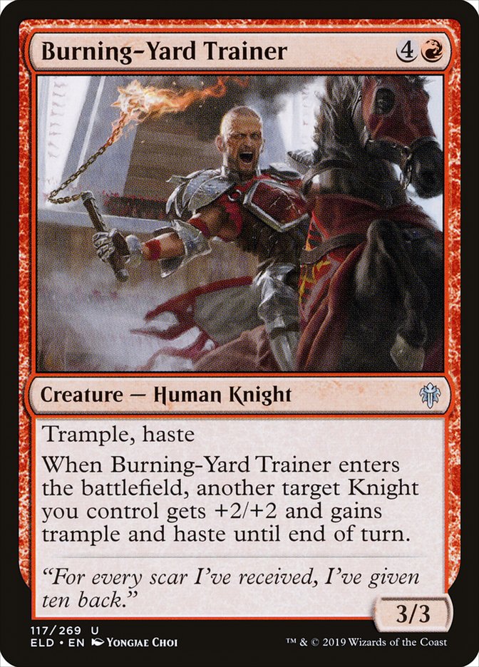 Burning-Yard Trainer [Throne of Eldraine] | Event Horizon Hobbies CA