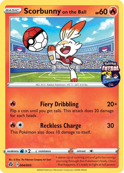 Scorbunny on the Ball (004/005) [Pokemon Futsal Collection] | Event Horizon Hobbies CA