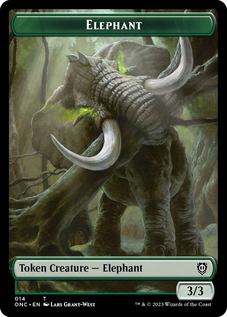 Human Soldier // Elephant Double-Sided Token [Phyrexia: All Will Be One Commander Tokens] | Event Horizon Hobbies CA