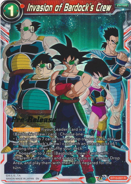 Invasion of Bardock's Crew (BT13-027) [Supreme Rivalry Prerelease Promos] | Event Horizon Hobbies CA