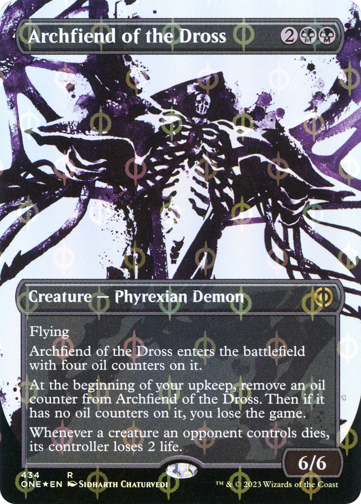 Archfiend of the Dross (Borderless Ichor Step-and-Compleat Foil) [Phyrexia: All Will Be One] | Event Horizon Hobbies CA