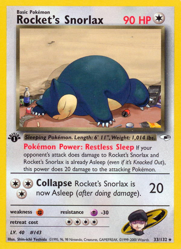 Rocket's Snorlax (33/132) [Gym Heroes 1st Edition] | Event Horizon Hobbies CA