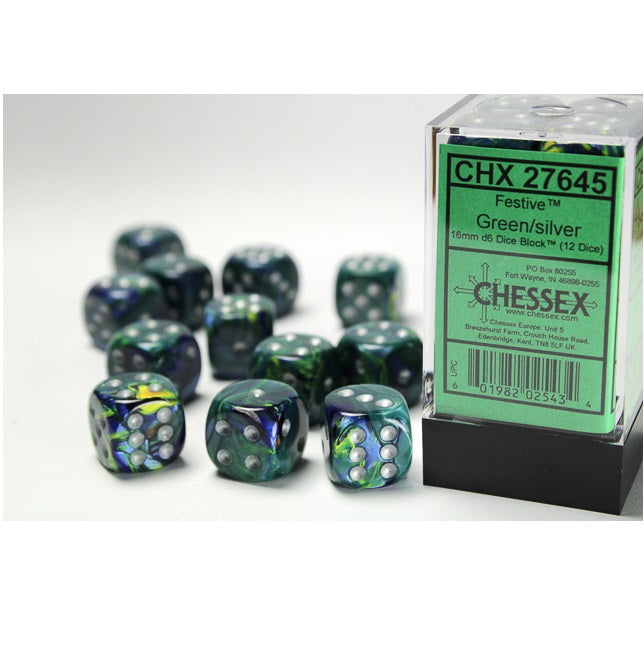 Dice - Chessex - 12mm D6 (36pc) - Festive