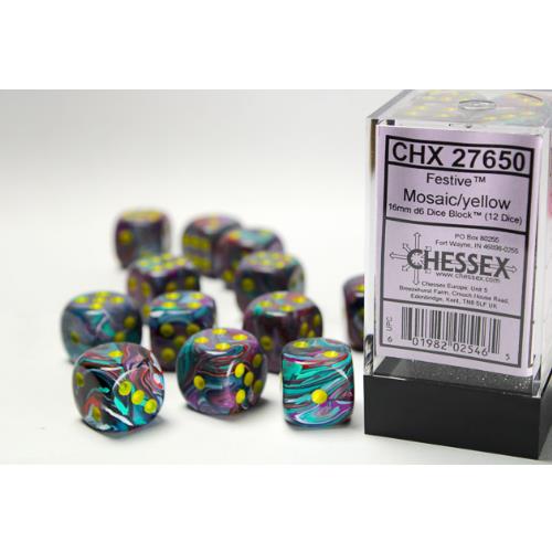 Dice - Chessex - 16mm D6 (12pc) - Festive