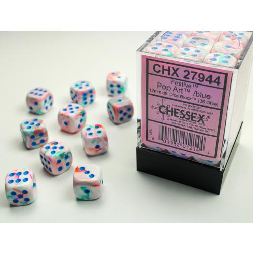 Dice - Chessex - 12mm D6 (36pc) - Festive