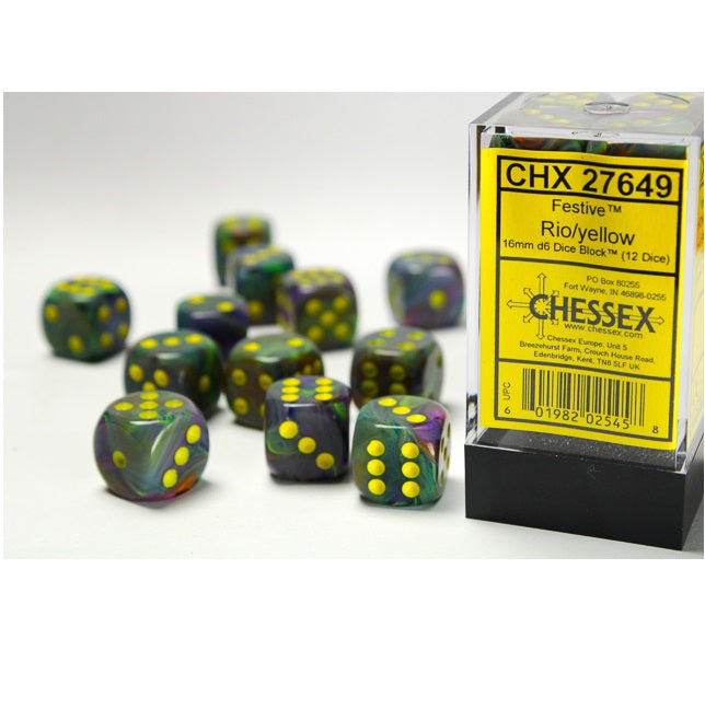 Dice - Chessex - 12mm D6 (36pc) - Festive