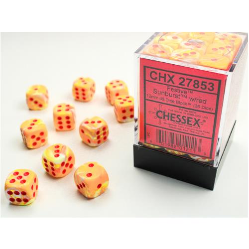 Dice - Chessex - 12mm D6 (36pc) - Festive