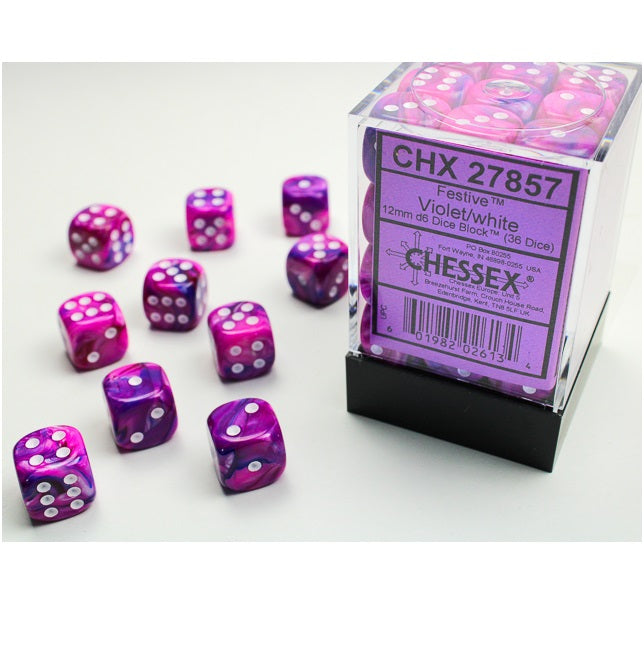 Dice - Chessex - 12mm D6 (36pc) - Festive