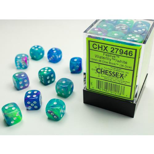 Dice - Chessex - 12mm D6 (36pc) - Festive