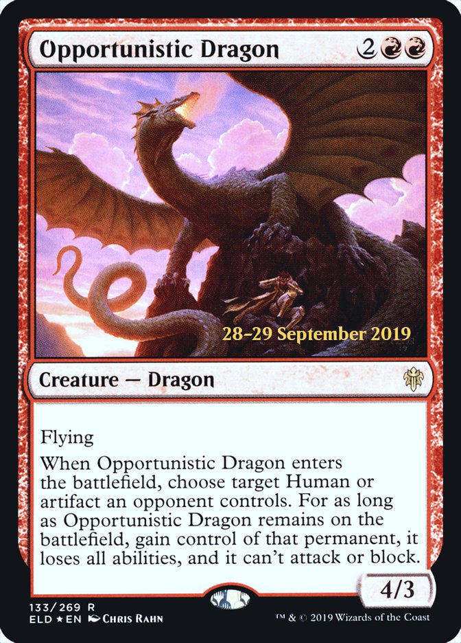 Opportunistic Dragon  [Throne of Eldraine Prerelease Promos] | Event Horizon Hobbies CA