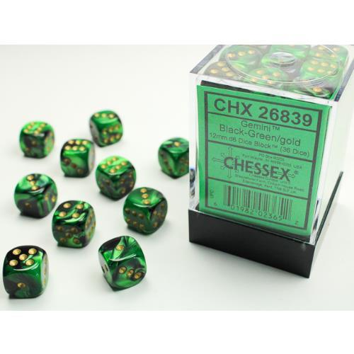 Dice - Chessex - 12mm D6 (36pc) - Gemini