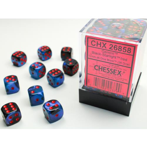 Dice - Chessex - 12mm D6 (36pc) - Gemini