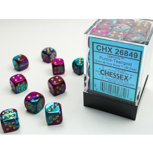 Dice - Chessex - 12mm D6 (36pc) - Gemini