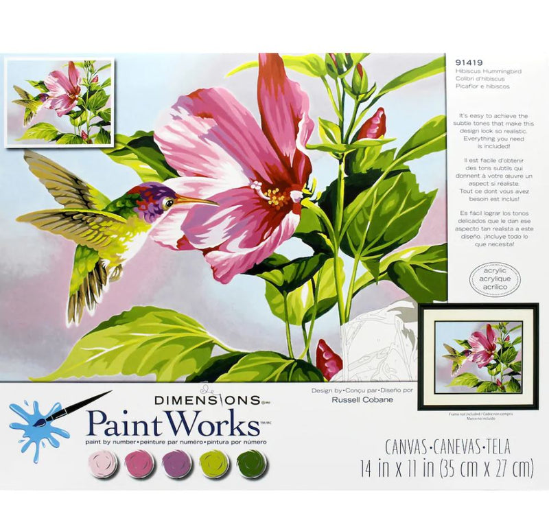 PaintWorks - Paint By Numbers - Hibiscus Hummingbird