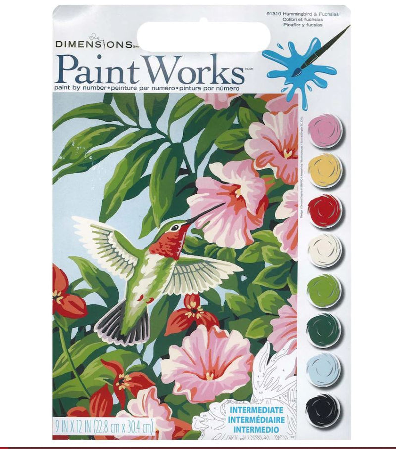 PaintWorks - Paint By Numbers - Hummingbird & Fuchsias