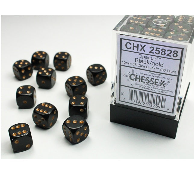 Dice - Chessex - 12mm D6 (36pc) - Opaque