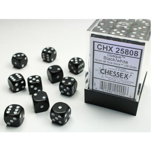 Dice - Chessex - 12mm D6 (36pc) - Opaque