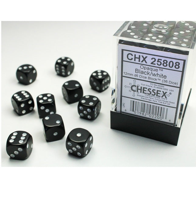 Dice - Chessex - 12mm D6 (36pc) - Opaque