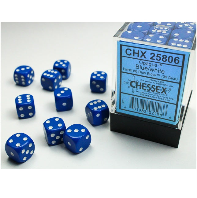 Dice - Chessex - 12mm D6 (36pc) - Opaque | Event Horizon Hobbies CA