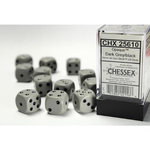 Dice - Chessex - 16mm D6 (12pc) - Opaque