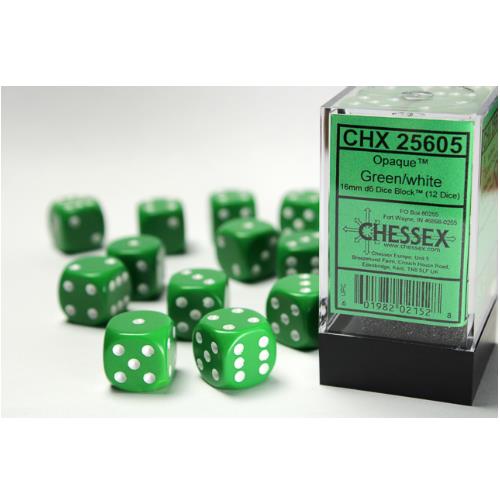 Dice - Chessex - 16mm D6 (12pc) - Opaque